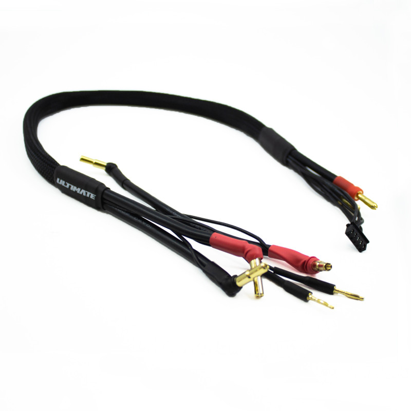 2 x 2S CHARGE CABLE LEAD w/4mm & 5mm BULLET CONNECTOR (60cm)