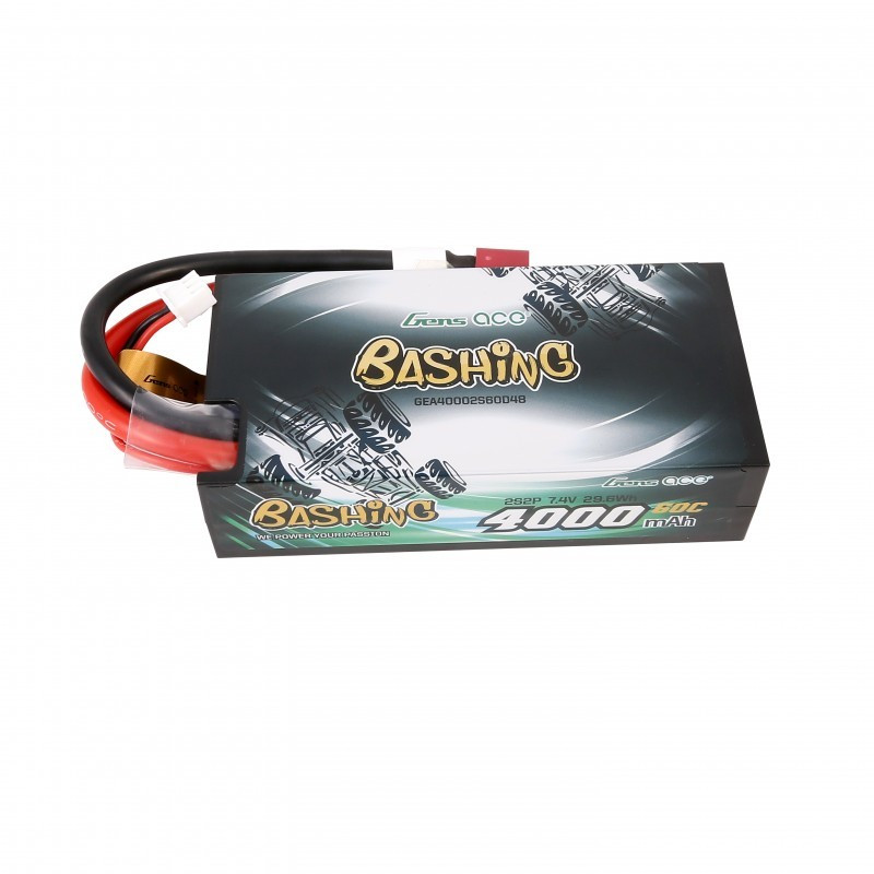 GENS ACE 4000 mAh 7.4V 60C 2S1P WITH T-DEAN  BASHING SERIES - GEA40002S60D48