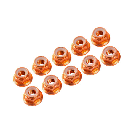 AUTOBLOCANTE ALU. M3 FLANGED NARANJAS (10u.)