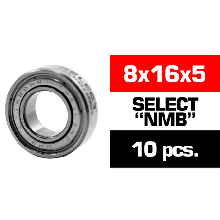 8x16x5mm SELECT NMB METAL SHIELDED BEARING SET (10pcs.)