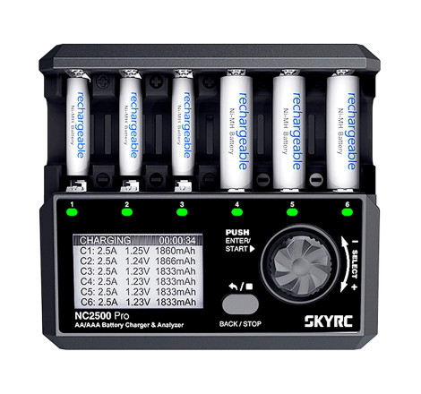 CARGADOR NC2500 NIMH AA/AAA 0.1-2.5A 240V AC SKYRC