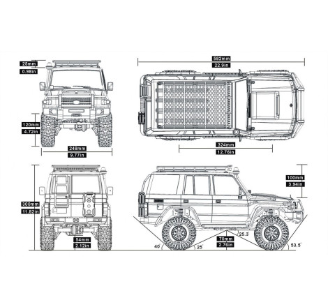 COCHE CRAWLER RESCUER1/10 RGT86190 4X4 WATERPROOF NEGRO RTR