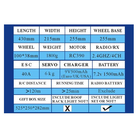 ROCK CRUISER V3FD 4x4 RTR 1:10 WATERPROOF TRAIL CRAWLER BLUE RGT136100 V3FD