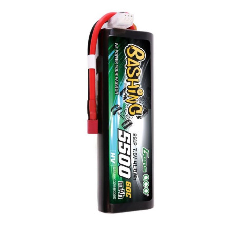 GENS ACE 5500 mAh 7.6V 60C 2S1P WITH T-DEAN BASHING SERIES - GEA55002S60D20