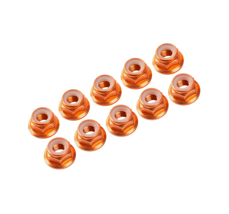 AUTOBLOCANTE ALU. M3 FLANGED NARANJAS (10u.)