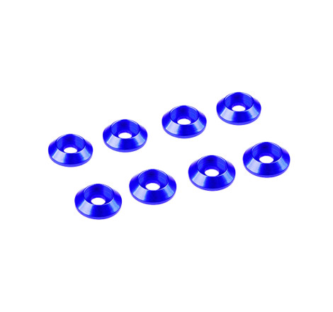 3MM ALUMINIUM CAP HEAD WASHER BLUE (8 pcs)