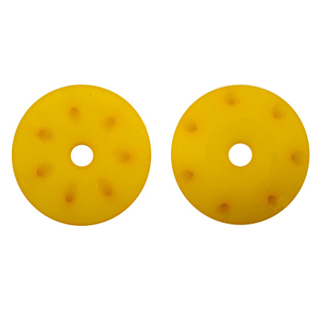16mm CONICAL SHOCK PISTONS YELLOW (7x1.2mm angled) (2pcs)