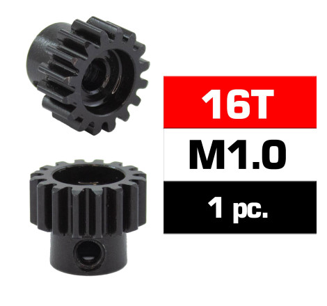 HSS STEEL M1.0 PINION GEAR 16T W/5.0mm BORE