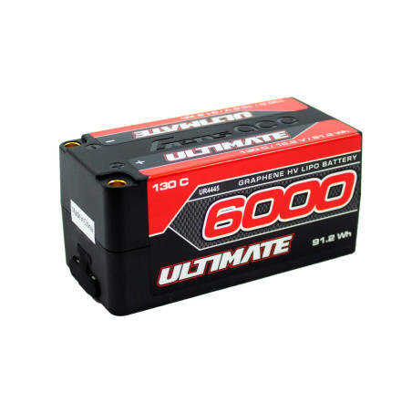 ULTIMATE GRAPHENE HV LiPo BATTERY SHORTY 15.2v. 6000mAh 130C 5mm TUBES