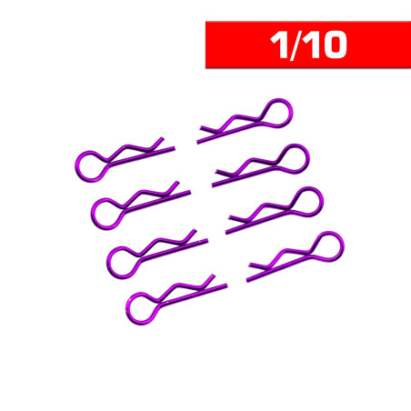 BODY CLIPS 1/10 L&R PURPLE  (8 pcs.)