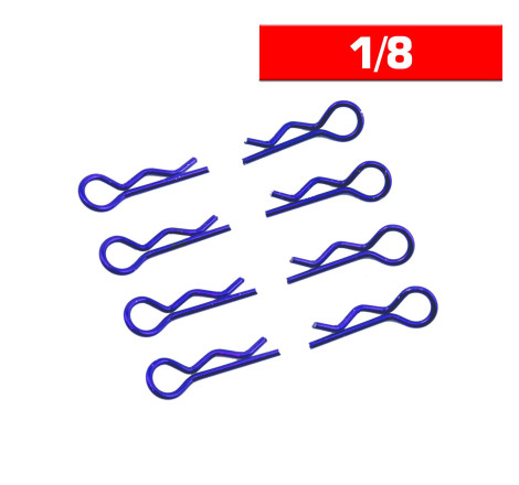 BODY CLIPS 1/8 L+ R BLUE  (8 pcs.)