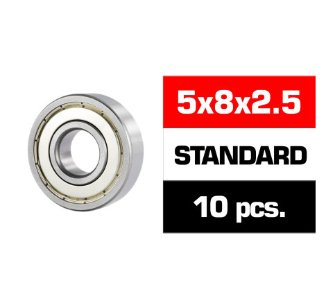 5x8x2.5mm "HS" METAL SHIELDED BEARING SET (10pcs)