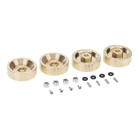 AXIAL SCX24 6mm BRASS WHEEL WEIGHT WITH HEX ADAPTOR (4pcs)