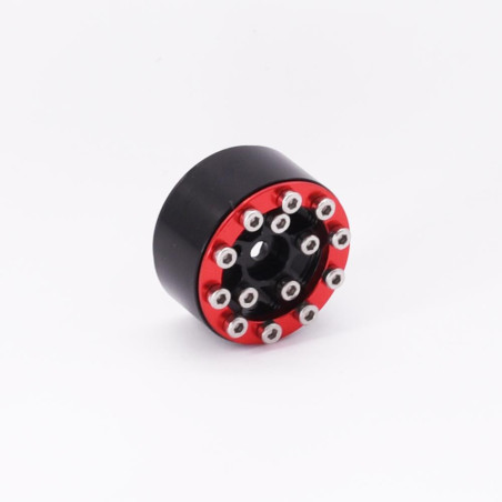 AXIAL SCX24 CNC ALUMINUM SCREWS-STYLE BEADLOCK WHEELS RED (4pcs)