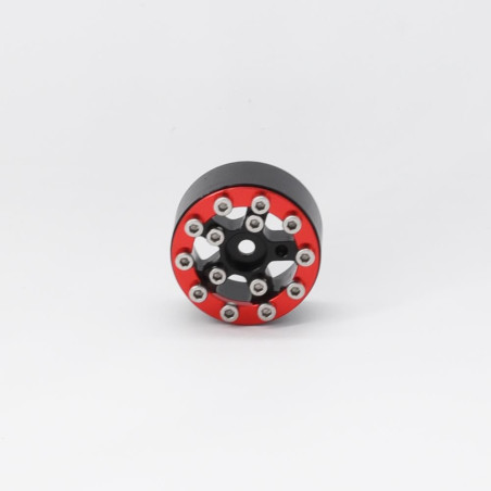 AXIAL SCX24 CNC ALUMINUM SCREWS-STYLE BEADLOCK WHEELS RED (4pcs)