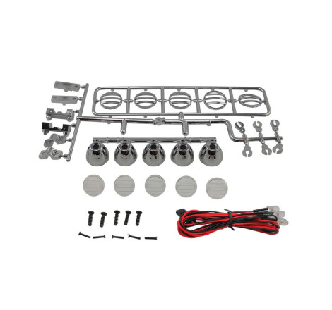 KIT LUCES LED TECHO REDONDO 115mm 1/10 CRAWLER - SILVER