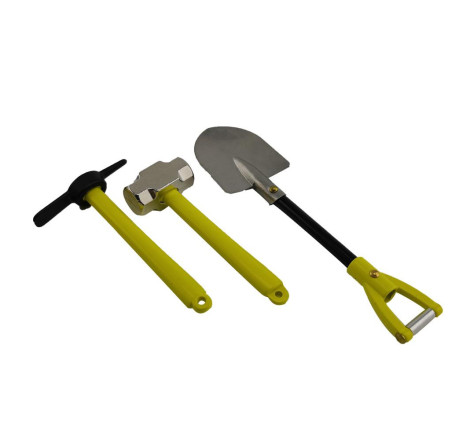 1/10 SCALE CRAWLER METAL HAMMER, PICKAXE & SHOVEL SET YELLOW