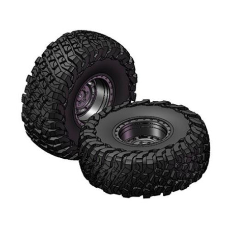 2.2 INCH PREGLUE TIRE & WHEEL SET ( BLACK ) (2Pcs.) 18000