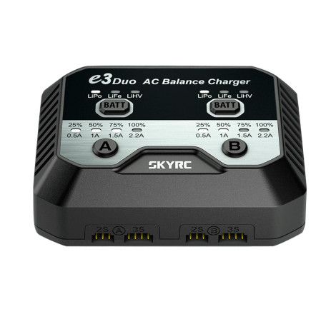 SKYRC E3 DUO AC LIPO/LIFE/LIHV-2/3S 2,2A 240V AC CHARGER