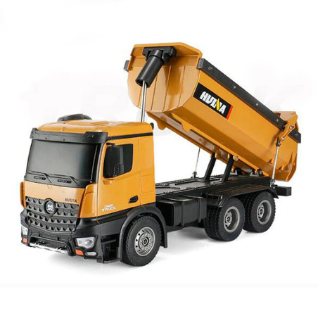 HUINA 1573 1/14 RC TIPPER/DUMP TRUCK 2.4G 10CH WITH DIE CAST CAB, BUCKETS and WHEELS