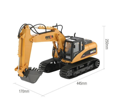 HUINA 1535 1/14TH SCALE RC EXCAVATOR 2.4G 15CH w/DIE CAST BUCKET (NEW HU1550)