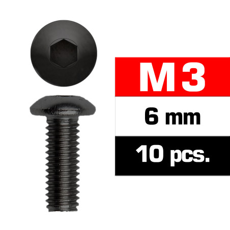 M3x6mm BUTTON HEAD SCREWS (10 pcs)