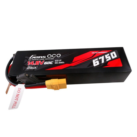 GENS ACE G-TECH 6750 mAh 14.8V 60C 4S1P WITH XT90-GEA67504S60GT