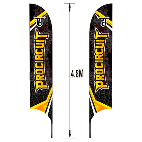 PROCIRCUIT FLAG 4.8m W/ STEEL STICK