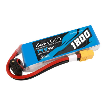 GENS ACE G-TECH 1800 mAh 7,4V 45C 2S1P WITH XT60  - GEA182S45X6GT