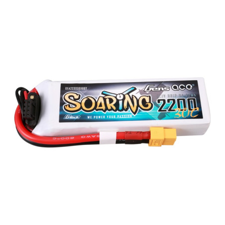 GENS ACE G-TECH SOARING 2200 mAh 11.1V 30C 3S1P WITH XT60-GEA223S30X6GT