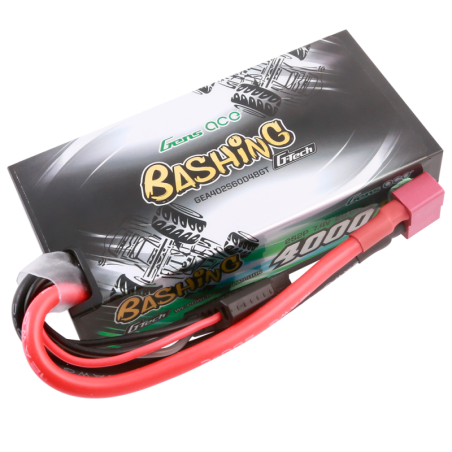 GENS ACE G-TECH 4000 mAh 7.4V 60C 2S1P WITH T-DEAN  BASHING SERIES - GEA402S60D48GT