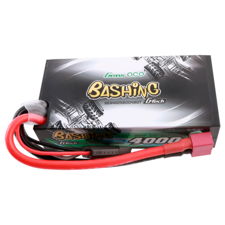 GENS ACE G-TECH 4000 mAh 7.4V 60C 2S1P WITH T-DEAN  BASHING SERIES - GEA402S60D48GT