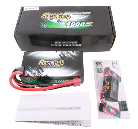 GENS ACE G-TECH 4000 mAh 7.4V 60C 2S1P WITH T-DEAN  BASHING SERIES - GEA402S60D48GT