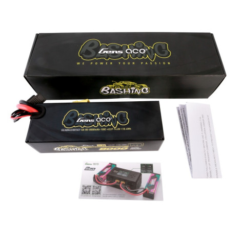 GENS ACEG-TECH  8000 mAh 14.8V 100C 4S2P WITH EC5 BASHING SERIES - GEA8K4S10E5GT