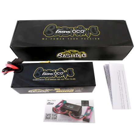 GENS ACEG-TECH  8000 mAh 14.8V 100C 4S2P WITH EC5 BASHING SERIES - GEA8K4S10E5GT