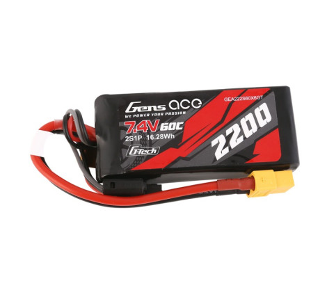 GENS ACE G-TECH SOARING 2200 mAh 7.4V 60C 2S1P WITH XT60-GEA222S60X6GT