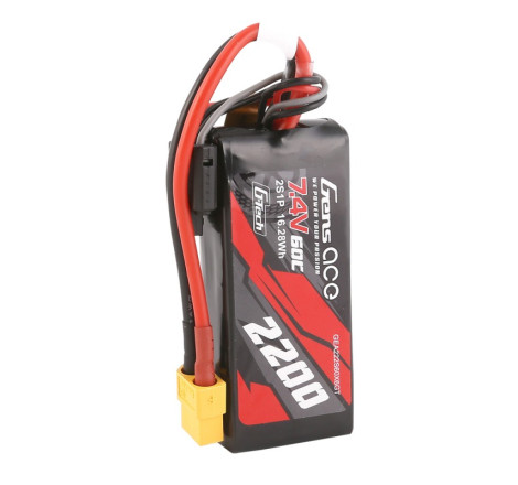 GENS ACE G-TECH SOARING 2200 mAh 7.4V 60C 2S1P WITH XT60-GEA222S60X6GT