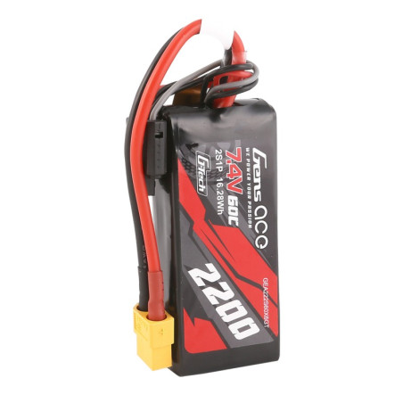 GENS ACE G-TECH 2200 mAh 7.4V 60C 2S1P WITH XT60-GEA222S60X6GT