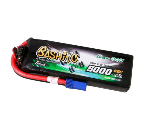 GENS ACE G-TECH 5000 mAh 11.1V 60C 3S1P WITH EC5 BASHING SERIES-GEA503S60E5GT