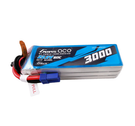 GENS ACE G-TECH 3000mAh 22.2V 60C 6S1P WITH EC5 - GA6S300060E5