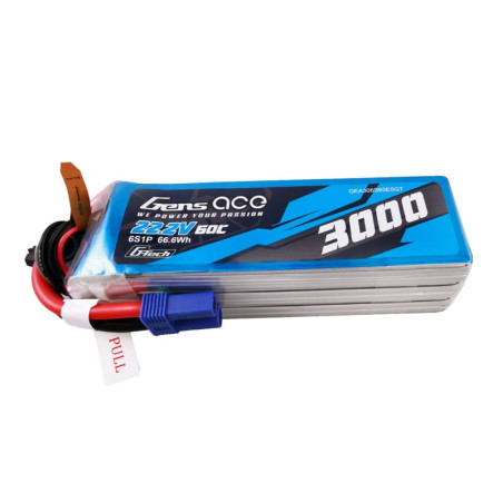 GENS ACE G-TECH 3000mAh 22.2V 60C 6S1P WITH EC5 - GA6S300060E5