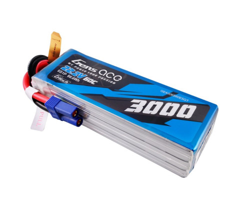 GENS ACE G-TECH 3000mAh 22.2V 60C 6S1P WITH EC5 - GA6S300060E5