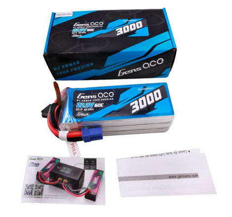 GENS ACE G-TECH 3000mAh 22.2V 60C 6S1P WITH EC5 - GA6S300060E5