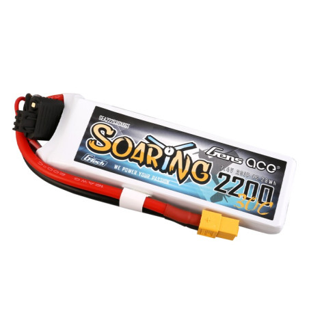 GENS ACE G-TECH SOARING 2200 mAh 7.4V 30C 2S1P WITH XT60-GEA222S30X6GT