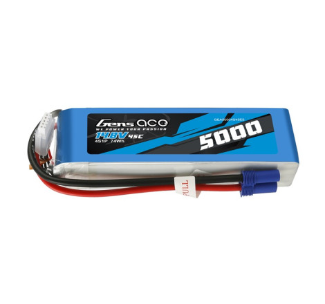 GENS ACE 5000 mAh 14.8V 45C 4S1P WITH EC5 -GEA50004S45E5