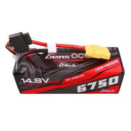 GENS ACE G-TECH 6750 mAh 14.8V 60C 4S1P HC WITH XT90-GEA67504S60XGT