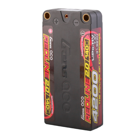 GENS ACE REDLINE 2.0 SERIES 4200 mAh SHORTY 7.6V HV 140C 2S1P HC 5.0mm BANANA BULLET - GEA40002S14D5