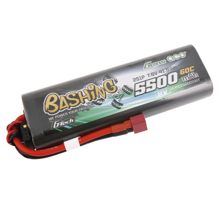 GENS ACE G-TECH 5500 mAh 7.6V 60C 2S1P WITH T-DEAN BASHING SERIES - GEA552S60D20GT