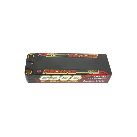 GENS ACE REDLINE 1.0 SERIES 6300 mAh 7.4V 140C 2S2P HC 5,0mm BANANA BULLET - GEA6300S13D