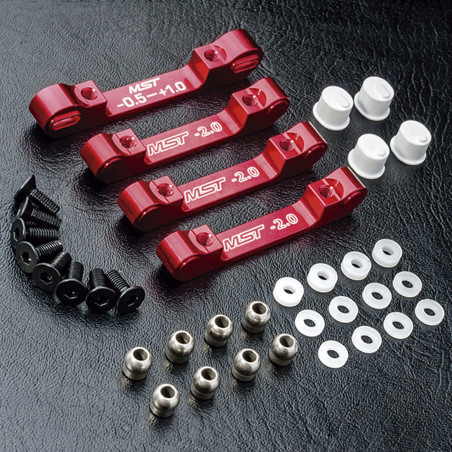 SET PLACAS CONVERGENCIA ALUMINIO RMX2.5 ROJO MST